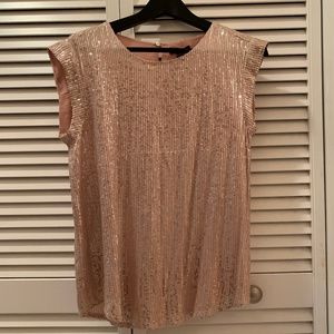 J Crew Light Pink Sleeveless Sequin Tank NWT